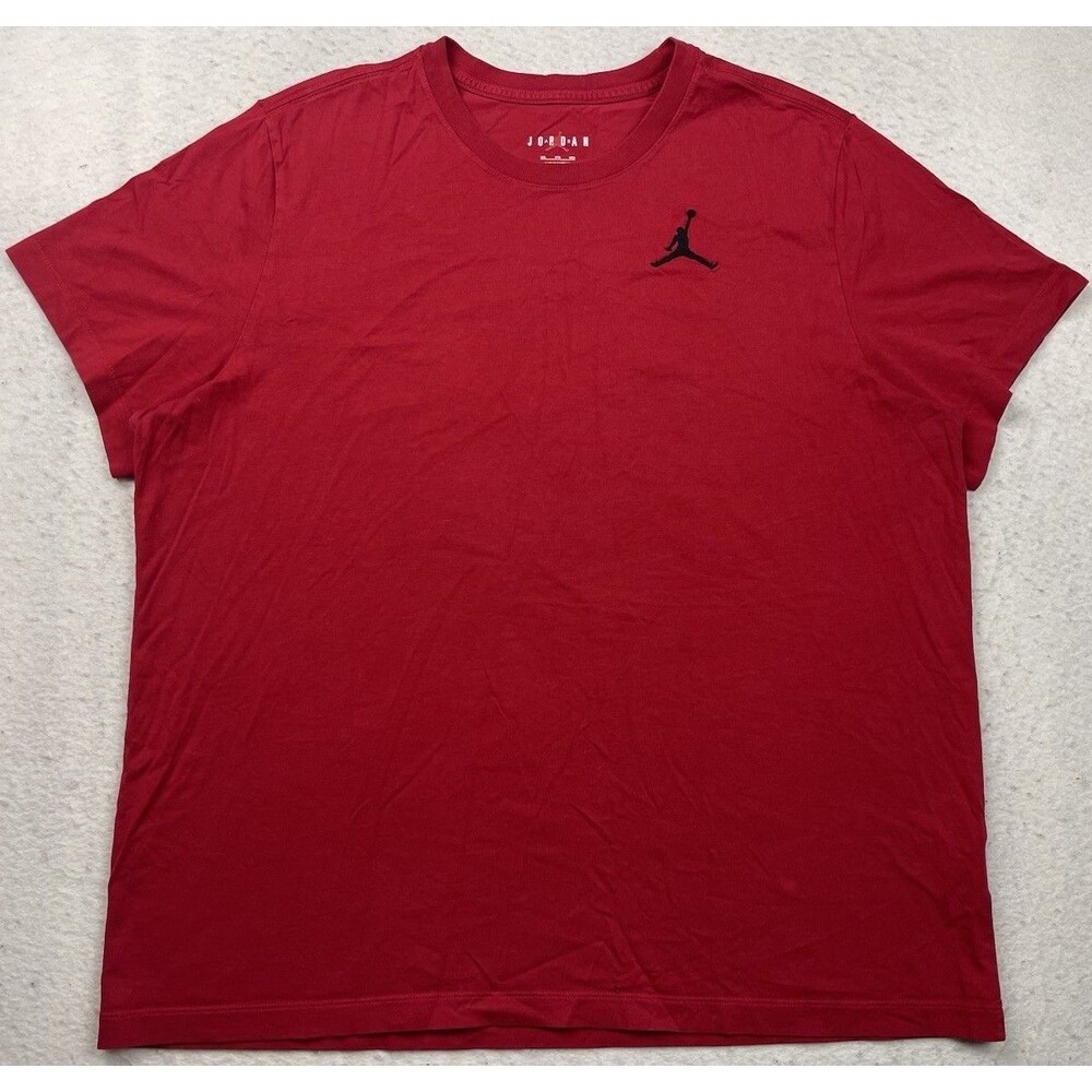 Jordan Jumpman Mens 2XL Black Embroidered Jumpman Logo Red Short Sleeve T-shirt